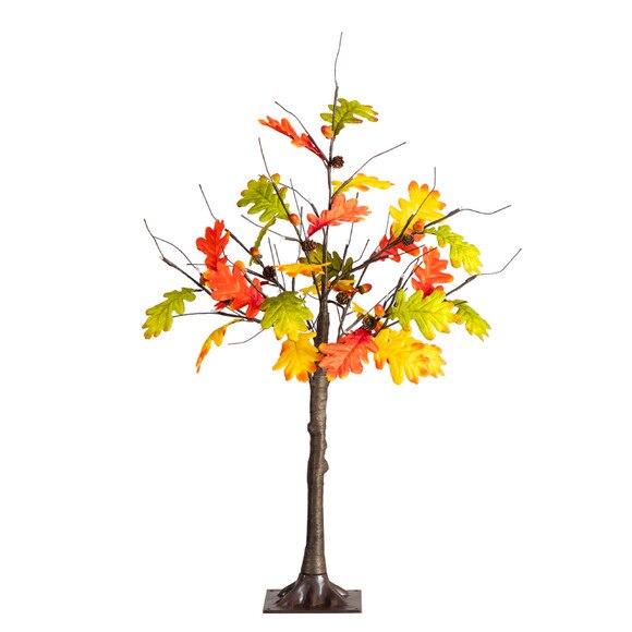 3-ft Pre-Lit Autumn Maple Artificial Fall Tree with Pinecones Acorns and 36 Warm White LED Lights - SKU #T5280 - 6