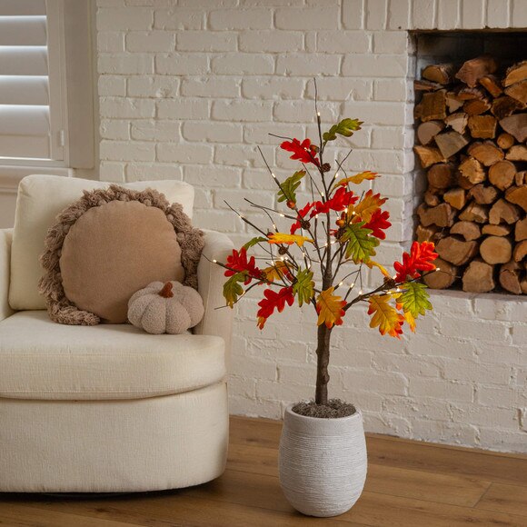 3-ft Pre-Lit Autumn Maple Artificial Fall Tree with Pinecones Acorns and 36 Warm White LED Lights - SKU #T5280 - 7