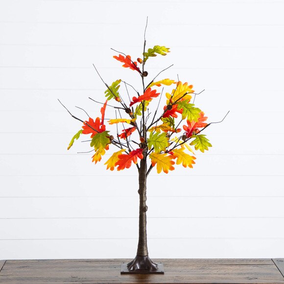 3-ft Pre-Lit Autumn Maple Artificial Fall Tree with Pinecones Acorns and 36 Warm White LED Lights - SKU #T5280 - 10