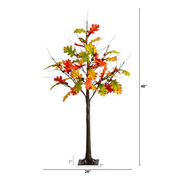 4-ft Pre-Lit Autumn Maple Artificial Fall Tree with Pinecones Acorns and 60 Warm White LED Lights - SKU #T5281