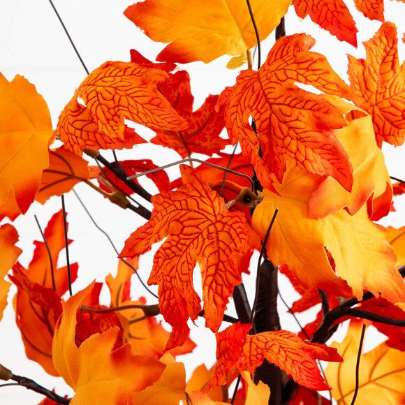 2-ft Pre-Lit Bright Autumn Maple Artificial Fall Tree with 24 Warm White LED Lights and Detachable Base - SKU #T5284 - 2