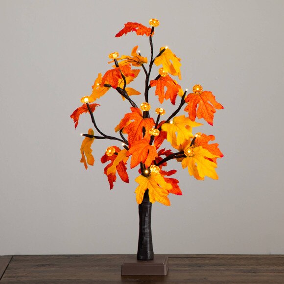 2-ft Pre-Lit Autumn Maple Artificial Fall Tree with 24 Warm White LED Pumpkin Shaped Lights with Detachable Base - SKU #T5285 - 5