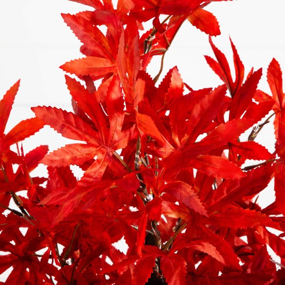 2-ft Pre-Lit Red Autumn Maple Artificial Fall Tree with 50 Warm White LED Lights and Detachable Base - SKU #T5286 - 2