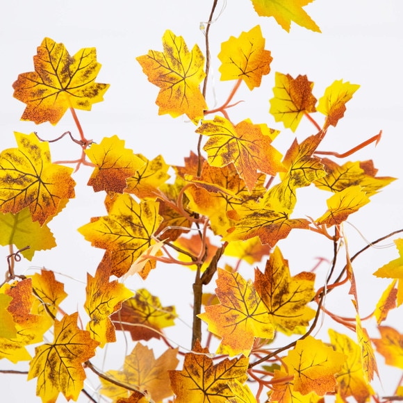 18-in Pre-Lit Autumn Maple Artificial Fall Tree with 30 LED String Lights in Burlap Wrapped Base - SKU #T5288 - 2