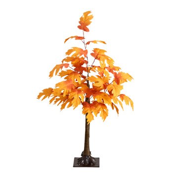 3-ft Pre-Lit Autumn Maple Artificial Fall Tree with 80 Warm White LED Lights - SKU #T5290