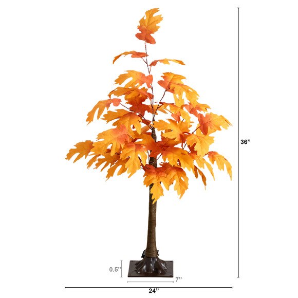 3-ft Pre-Lit Autumn Maple Artificial Fall Tree with 80 Warm White LED Lights - SKU #T5290 - 1