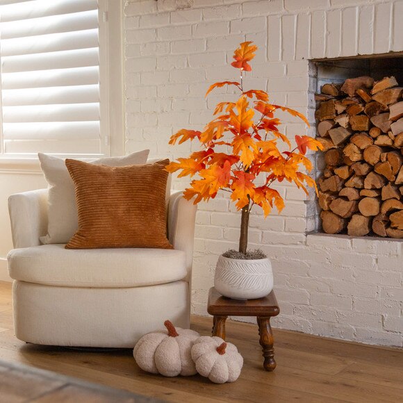 3-ft Pre-Lit Autumn Maple Artificial Fall Tree with 80 Warm White LED Lights - SKU #T5290 - 7