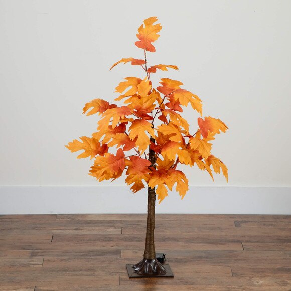 3-ft Pre-Lit Autumn Maple Artificial Fall Tree with 80 Warm White LED Lights - SKU #T5290 - 8
