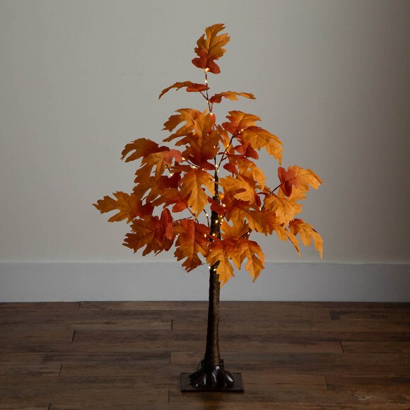 3-ft Pre-Lit Autumn Maple Artificial Fall Tree with 80 Warm White LED Lights - SKU #T5290 - 9