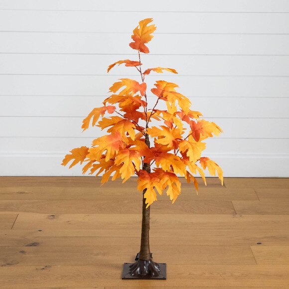 3-ft Pre-Lit Autumn Maple Artificial Fall Tree with 80 Warm White LED Lights - SKU #T5290 - 10