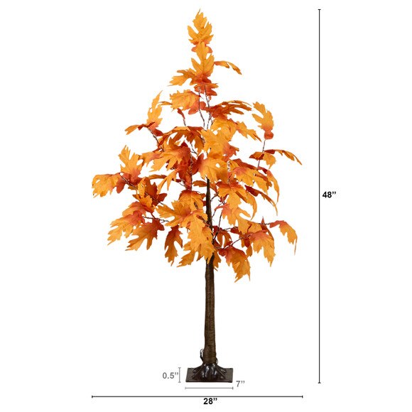 4-ft Pre-Lit Autumn Maple Artificial Fall Tree with 180 Warm White LED Lights - SKU #T5291 - 1
