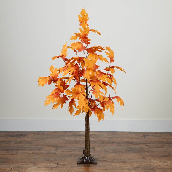 4-ft Pre-Lit Autumn Maple Artificial Fall Tree with 180 Warm White LED Lights - SKU #T5291 - 11