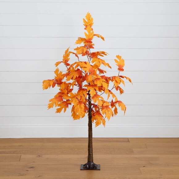 4-ft Pre-Lit Autumn Maple Artificial Fall Tree with 180 Warm White LED Lights - SKU #T5291 - 13
