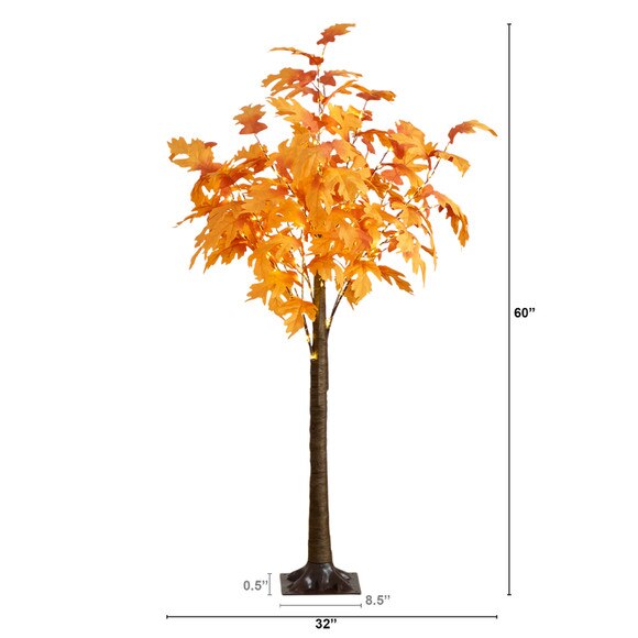 5-ft Pre-Lit Autumn Maple Artificial Fall Tree with 240 Warm White LED Lights - SKU #T5292 - 1
