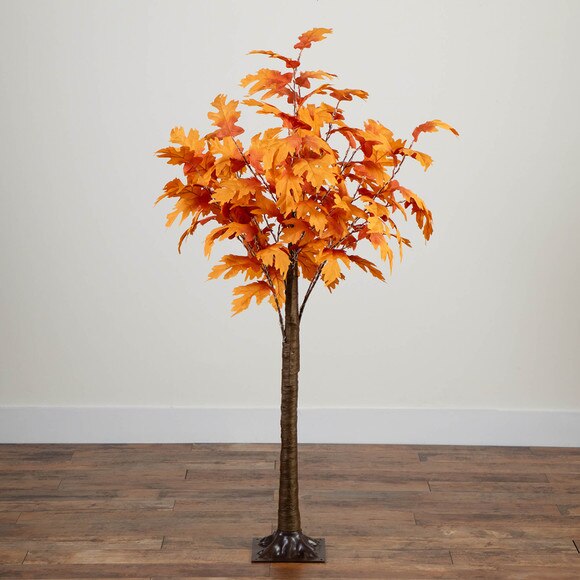 5-ft Pre-Lit Autumn Maple Artificial Fall Tree with 240 Warm White LED Lights - SKU #T5292 - 6