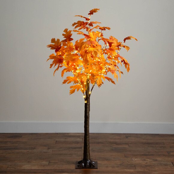 5-ft Pre-Lit Autumn Maple Artificial Fall Tree with 240 Warm White LED Lights - SKU #T5292 - 7