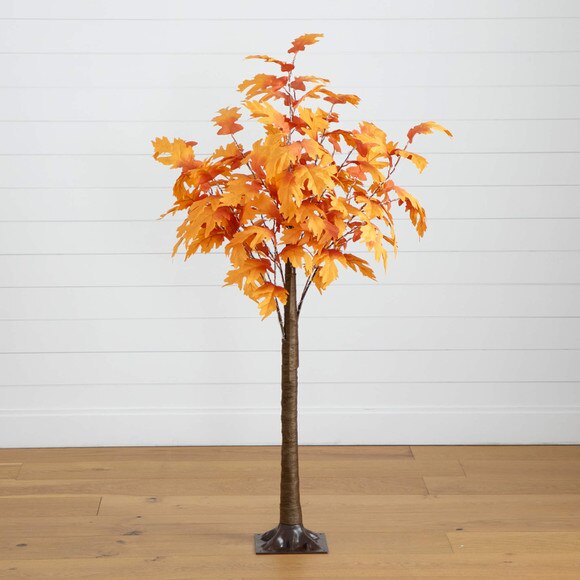 5-ft Pre-Lit Autumn Maple Artificial Fall Tree with 240 Warm White LED Lights - SKU #T5292 - 8
