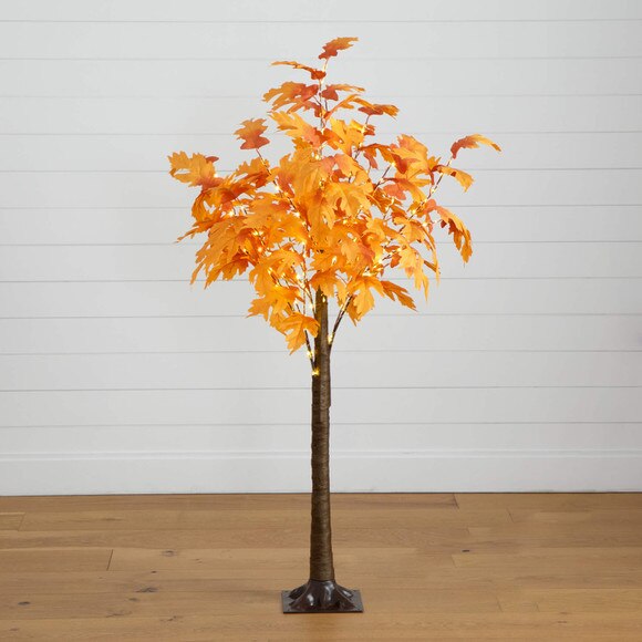 5-ft Pre-Lit Autumn Maple Artificial Fall Tree with 240 Warm White LED Lights - SKU #T5292 - 9