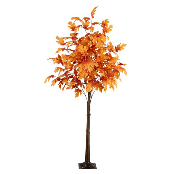 7-ft Pre-Lit Autumn Maple Artificial Fall Tree with 450 Warm White LED Lights - SKU #T5293