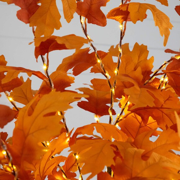 7-ft Pre-Lit Autumn Maple Artificial Fall Tree with 450 Warm White LED Lights - SKU #T5293 - 3