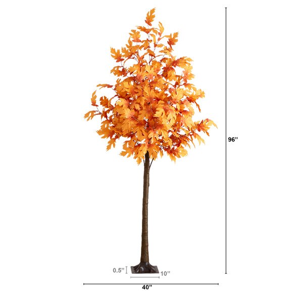 8-ft Pre-Lit Autumn Maple Artificial Fall Tree with 660 Warm White LED Lights - SKU #T5294 - 1