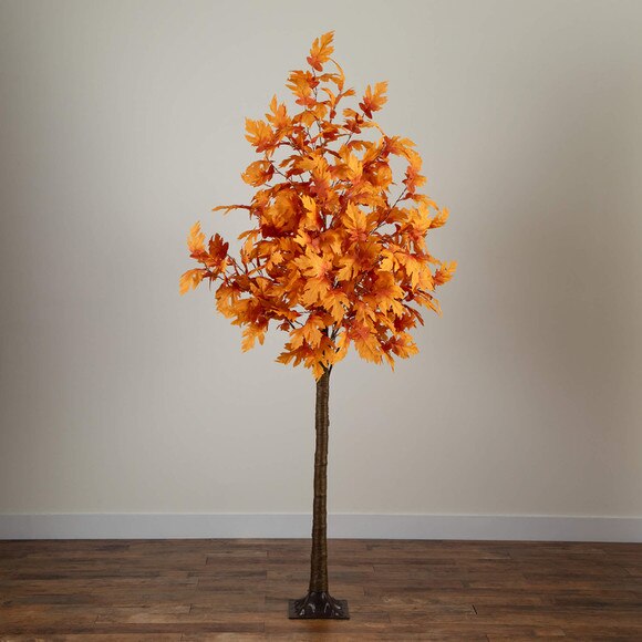 8-ft Pre-Lit Autumn Maple Artificial Fall Tree with 660 Warm White LED Lights - SKU #T5294 - 8