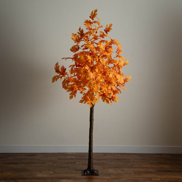 8-ft Pre-Lit Autumn Maple Artificial Fall Tree with 660 Warm White LED Lights - SKU #T5294 - 9