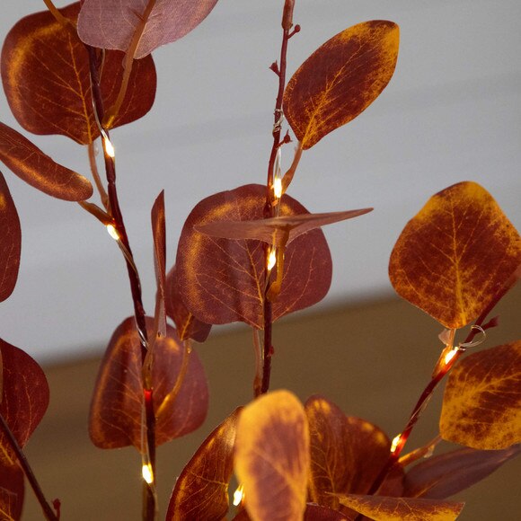 3-ft Pre-Lit Autumn Eucalyptus Artificial Fall Tree with 80 Warm White LED Lights - SKU #T5296 - 3