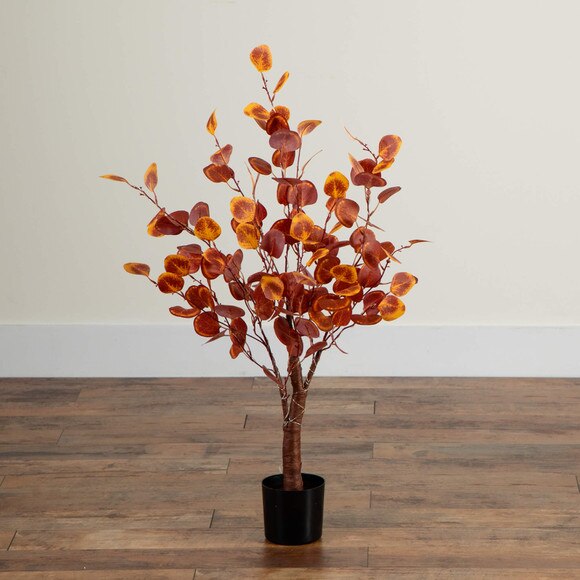 3-ft Pre-Lit Autumn Eucalyptus Artificial Fall Tree with 80 Warm White LED Lights - SKU #T5296 - 7