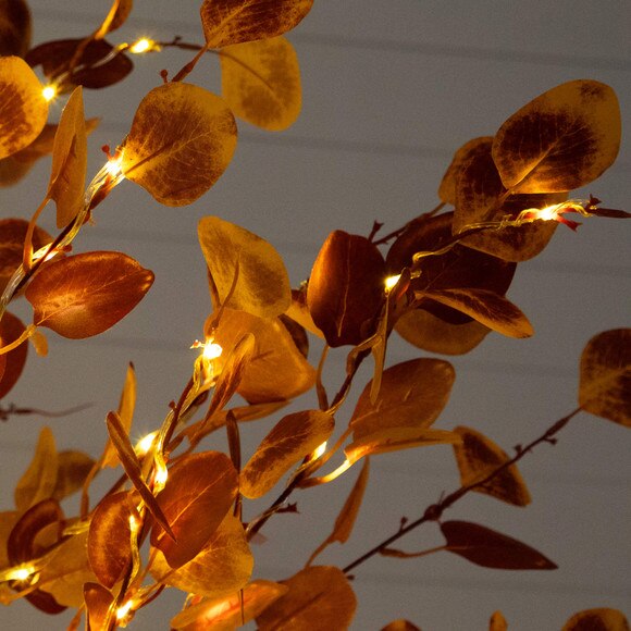 8-ft Pre-Lit Grand Autumn Eucalyptus Artificial Fall Tree with 540 Warm White LED Lights - SKU #T5298 - 6