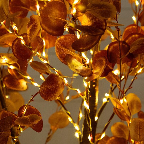 9-ft Pre-Lit Grand Autumn Eucalyptus Artificial Fall Tree with 700 Warm White LED Lights - SKU #T5299 - 3