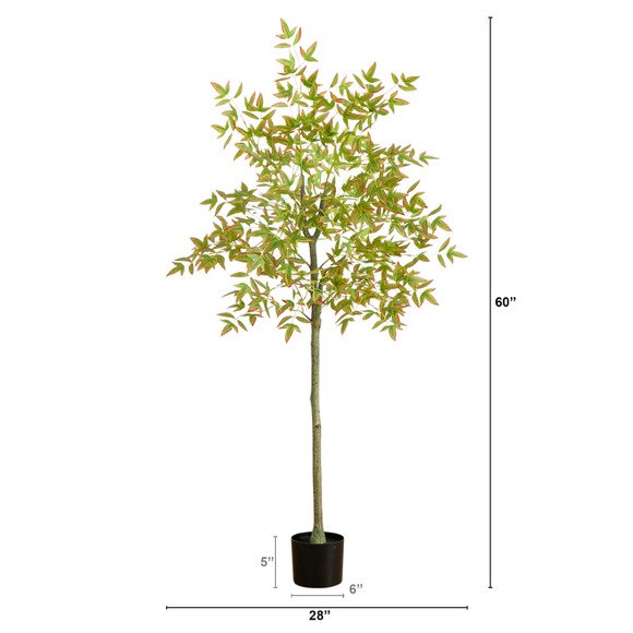 5-ft Autumn Nandina Artificial Fall Tree - SKU #T5306 - 1