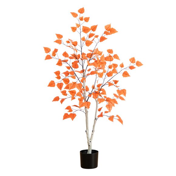 4-ft Autumn Paper Birch Artificial Fall Tree - SKU #T5308