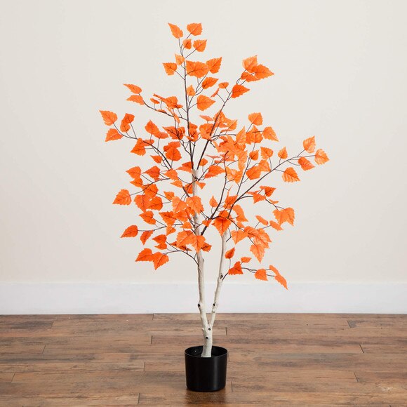 4-ft Autumn Paper Birch Artificial Fall Tree - SKU #T5308 - 6