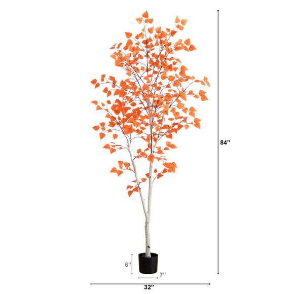 7-ft Autumn Paper Birch Artificial Fall Tree - SKU #T5309 - 1