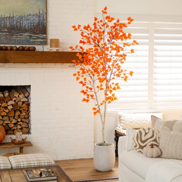7-ft Autumn Paper Birch Artificial Fall Tree - SKU #T5309 - 6