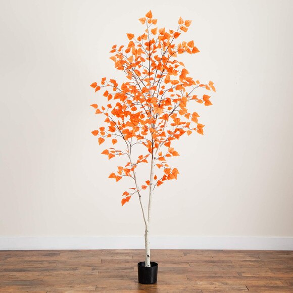7-ft Autumn Paper Birch Artificial Fall Tree - SKU #T5309 - 7