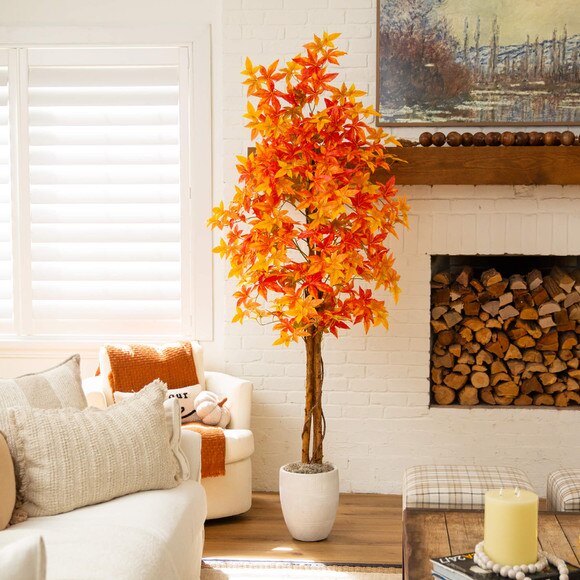 7-ft Autumn Deluxe Maple Artificial Fall Tree - SKU #T5310 - 7