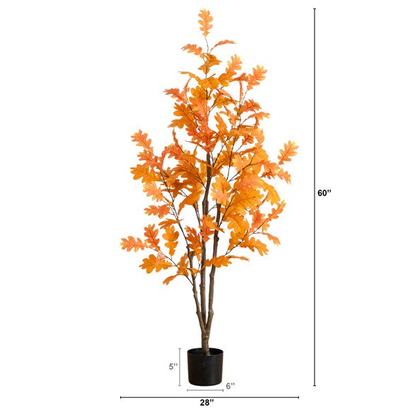 5-ft Artificial Autumn Oak Tree - SKU #T5316 - 1