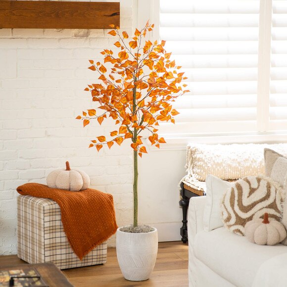 5-ft Autumn Birch Leaf Artificial Fall Tree - SKU #T5317 - 5