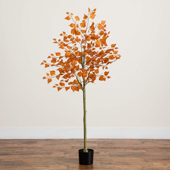 5-ft Autumn Birch Leaf Artificial Fall Tree - SKU #T5317 - 6