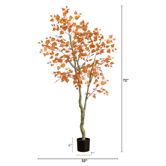 6-ft Autumn Birch Leaf Artificial Fall Tree - SKU #T5318 - 1