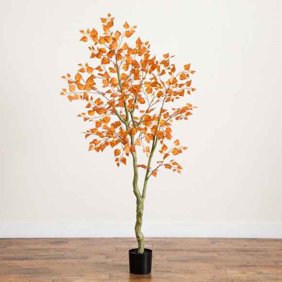 6-ft Autumn Birch Leaf Artificial Fall Tree - SKU #T5318 - 6