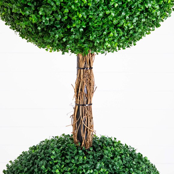 8-ft UV Resistant Artificial Triple Ball Boxwood Topiary Tree Indoor/Outdoor - SKU #T5323 - 3