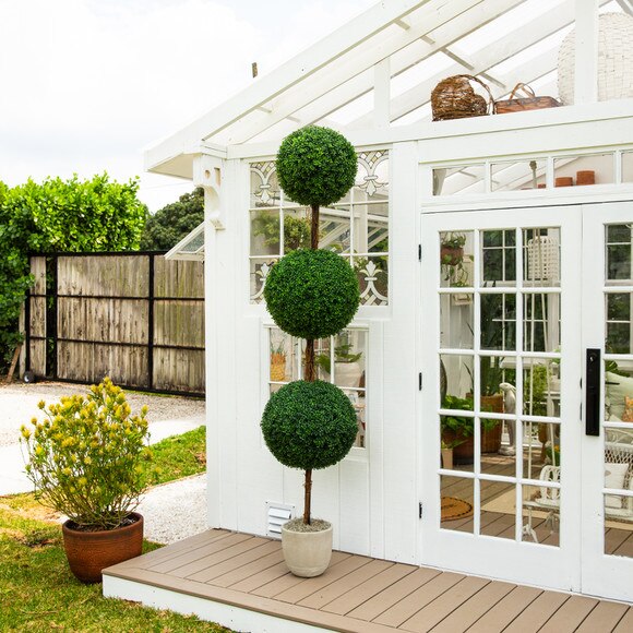 8-ft UV Resistant Artificial Triple Ball Boxwood Topiary Tree Indoor/Outdoor - SKU #T5323 - 5