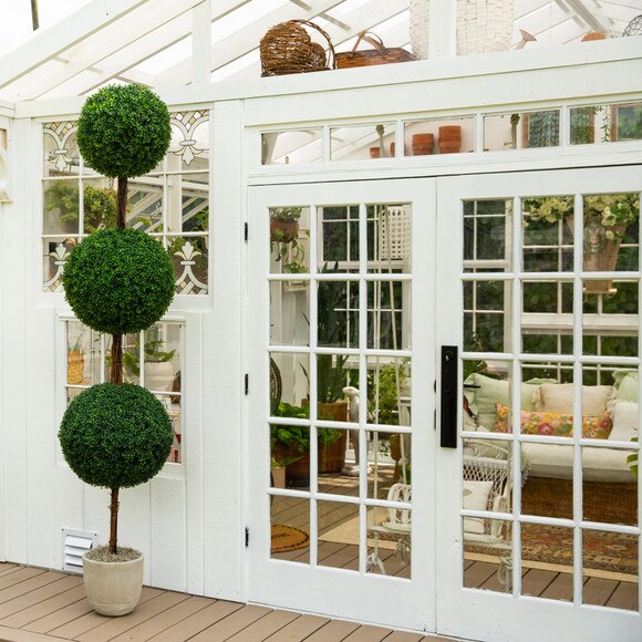 8-ft UV Resistant Artificial Triple Ball Boxwood Topiary Tree Indoor/Outdoor - SKU #T5323 - 7