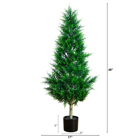 4-ft UV Resistant Artificial Cypress Tower Tree Indoor/Outdoor - SKU #T5326 - 1