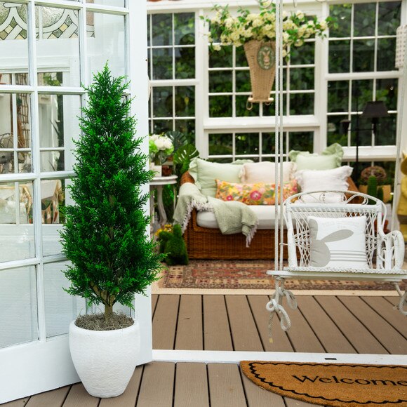 4-ft UV Resistant Artificial Cypress Tower Tree Indoor/Outdoor - SKU #T5326 - 5