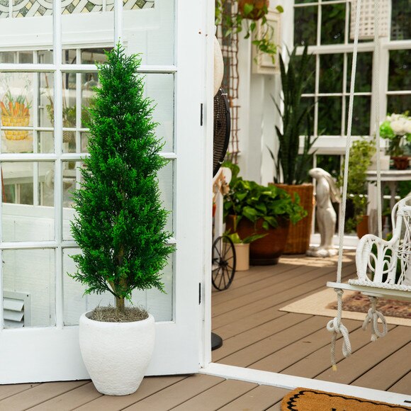 4-ft UV Resistant Artificial Cypress Tower Tree Indoor/Outdoor - SKU #T5326 - 8