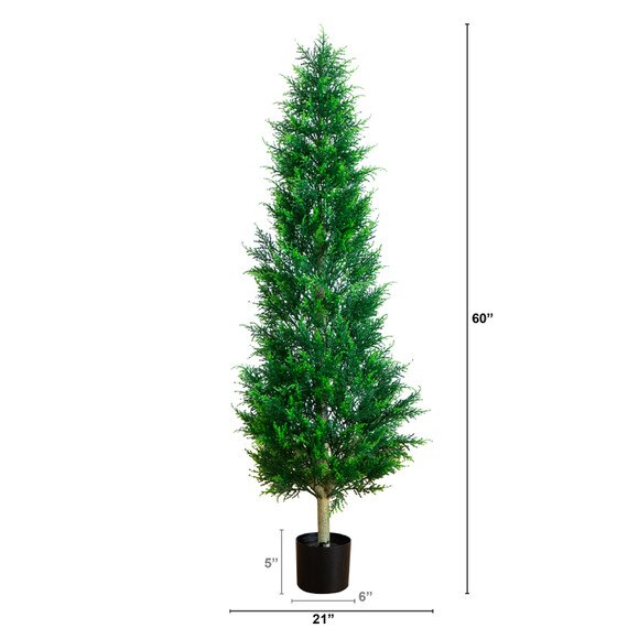 5-ft UV Resistant Artificial Cypress Tower Tree Indoor/Outdoor - SKU #T5327 - 1